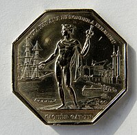 Medalla en plata. Casa de Comercio de la villa de Burdeos. 1833. (recto). Grabador: Armand Auguste Caqué
