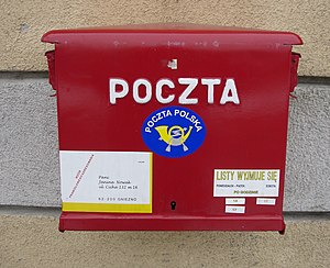 Polish post office letter box. Mail box Poland.jpg