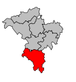 Lage des Kantons Lamarche innerhalb des Arrondissements Neufchâteau
