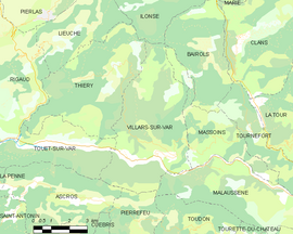Mapa obce Villars-sur-Var