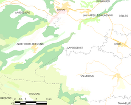 Mapa obce Laveissenet