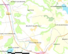 Poziția localității Bellenot-sous-Pouilly