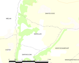 Mapa obce Sadeillan