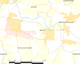 Mapa obce Brécé