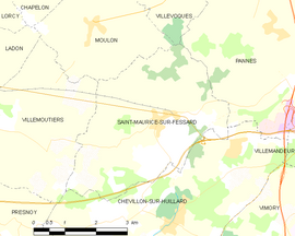 Mapa obce Saint-Maurice-sur-Fessard