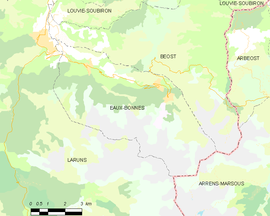 Mapa obce Eaux-Bonnes
