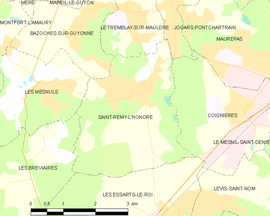 Mapa obce Saint-Rémy-l’Honoré