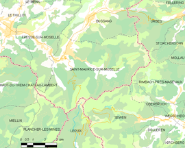 Mapa obce Saint-Maurice-sur-Moselle