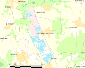 Poziția localității Chemilly-sur-Yonne