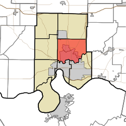 Map highlighting Center Township, Vanderburgh County, Indiana.svg