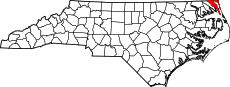 Map of North Carolina highlighting Currituck County.svg
