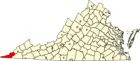 Map of Virginia highlighting Lee County.svg