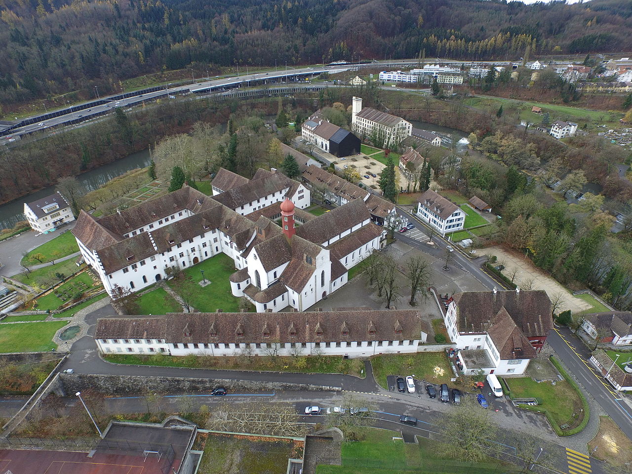 Aerial view of the Wettingen monastery