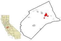 Merced County California Incorporated and Unincorporated areas Merced Highlighted.svg