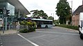 English: Metrobus 513 (YP52 CTO), a Scania OmniCity, in Horsham bus station, Worthing Road/Blackhorse Way, Horsham, West Sussex, on route 98. In September 2009 it was announced that Metrobus would be buying the operations of Arriva Guildford & West Surrey's Horsham depot. Metrobus took over on 3 October 2009, and this photograph was taken on the first day of Metrobus operations, Metrobus having taken over route 98. Unfortunately for Metrobus, their first day coincided with apparently some of the worst traffic congestion Horsham had ever seen, and so services fell apart. Route 98 was having real trouble, with large gaps appearing in its every 15 minutes frequency. 554 was put onto the route to cover a gap, and carry a large number of passengers waiting to go back to the park and ride car park. It is seen here having pulled onto the stand having just been given instructions from the controller. It was a very odd working, as this type rarely, if ever??, goes on the route, being quite long for the residential areas of the route.