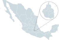 Lokasi Bandar Raya Mexico di kawasan tengah Mexico