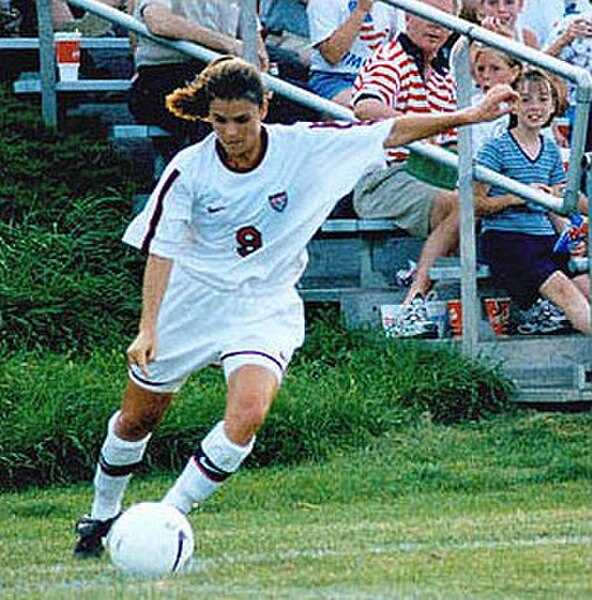 Hamm playing for United States in 1995