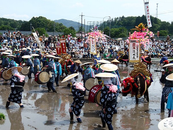 View of Flower Planting Dance of Mibu