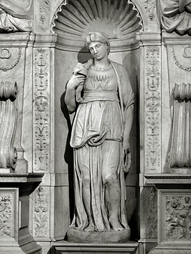 Скульптура Микеланджело «Лия» на гробнице папы Юлия II в Сан-Пьетро-ин-Винколи
