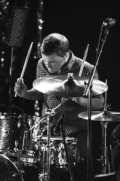 Mike Byrne drumming for The Smashing Pumpkins in 2011