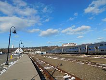 The station depot and yard at Montauk in March 2017 Montauk station and yard.jpg