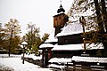 Kostel sv. Anny a Valašský Slavín v zimě