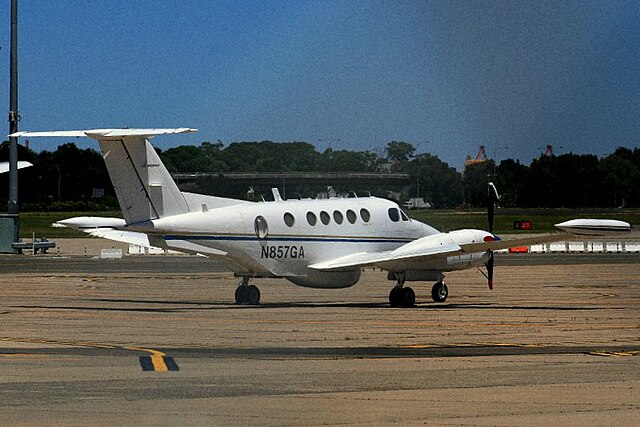This 200T Super King Air built in 1979 shows all the major modifications for this variant; belly radar pod and camera hatch, wingtip fuel tanks, and d