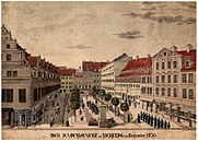 Naschmarkt mit Burgkeller (rechts), 1830