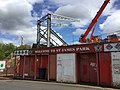 The new "Stagecoach Stand" as it appeared from Well Street as the assembly of the steel structure reached its second day.