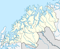 Harstads läge i Troms fylke, Norge.