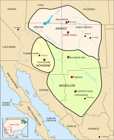 Map portraying ancestral Hohokam lands circa 1350