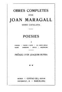 Obres completes d'en Joan Maragall - Poesies I de Joan Maragall (1912)
