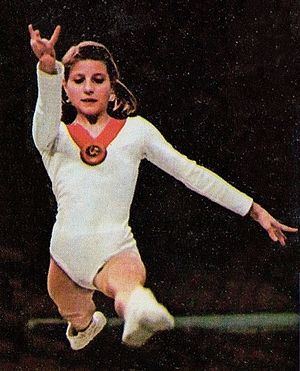 Ольга Корбут на Олимпийских играх 1972 в Мюнхене.