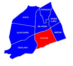 Location of Czyste in Wola PL warszawa wola plan czyste.svg