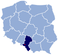 English: : Location of Rydułtowy on the map of Poland Polski: : Położenie Rydułtów na mapie Polski
