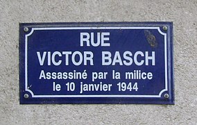 Panneau de la rue Victor-Basch à Bourg-en-Bresse.