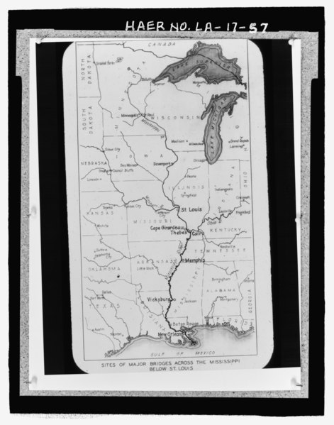 File:Photographic copy of 3 and-189;and-148; x 5and-148; glass lantern slide no. 1 of map. Located in wooden pine box -23 in box 84 of 94 at the National Museum of American History, HAER LA-17-57.tif