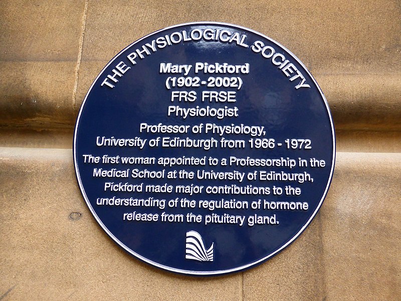File:Plaque to Mary Pickford, Physiologist, at University of Edinburgh.jpg