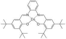 Cobalt catalyst for isotactic polypropylene oxide Polypropylene oxide catalyst.svg