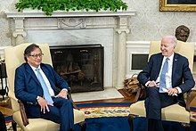 President Biden and Colombian President Gustavo Petro President Biden and President Petro of Colombia at the White House in 2023.jpg