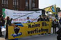 Protest gegen Elbvertiefung in Hamburg anlässlich der Koalitionsverhandlungen am 28. März 2008