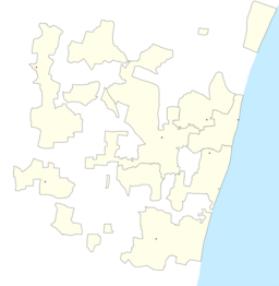 Location of lake within Puducherry