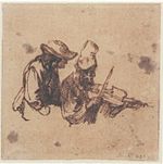 Рембрандт скрипкашысы және Woman.jpg