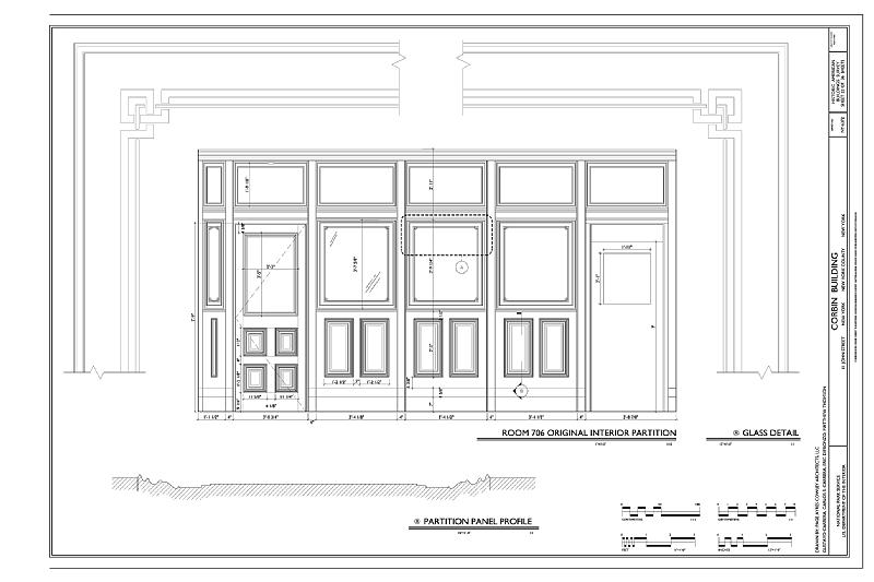 File:Room 706 Original Interior Partition - Corbin Building, 11 John Street, New York, New York County, NY HABS NY-6372 (sheet 32 of 36).tif