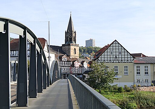 Rotenburg a d F, HEF - Alte Fuldabrücke, Stiftskirche v S 02