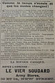 English: Advertisement in French and Jèrriais from newspaper La Chronique de Jersey, 1911, Jersey