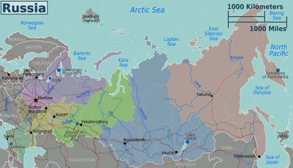 Карта россии северный регион