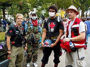 Street medics at Dupont Circle in Washington, D.C. for the September 24, 2005 anti-war protest. S24 Street Medics.jpg
