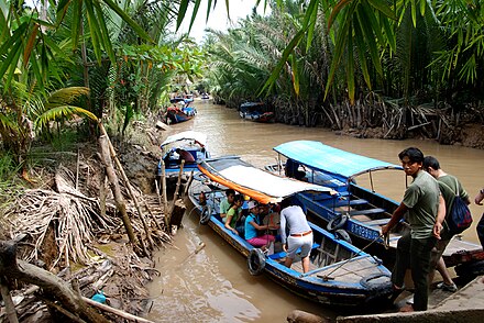 Small boats in the Mekong Delta