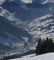 Saalbach-Hinterglemm as seen from Bründlkopf.